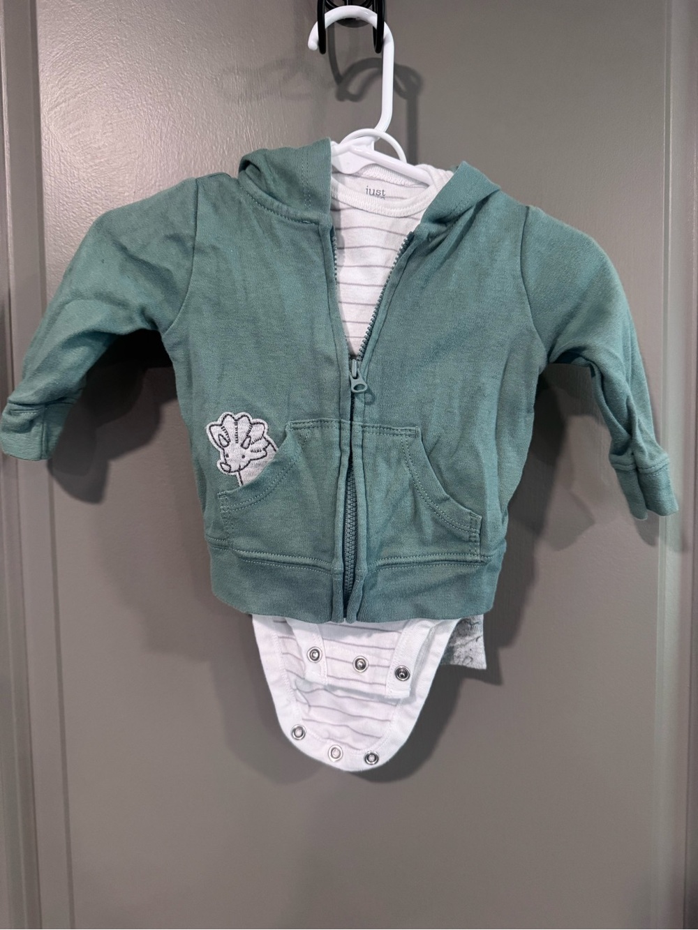 Teal Baby Hoodie with Snap Bodysuit